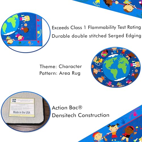 Kids Carpet World Character Classroom Rug for Students 6' x 8'6' Rectangle Colorful Kids Seating Rugs | Kids Classroom Educational Learning Reading Rug | Area Rug for Kids