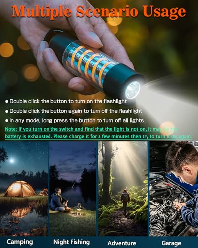 LED Lantern, Rechargeable Flashlight, 2000mAh Camping Lantern, 3 Lighting Modes, Dustproof and Splashproof, Suitable for Outdoors, Solo Camping, Fishing (Black)