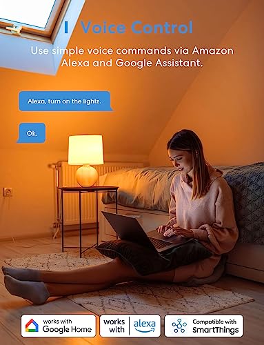 meross Smart Light Bulb, Smart WiFi LED Bulbs Works with Alexa, Dimmable E26 Multicolor 2700K-6500K RGBWW, 810 Lumens 60W Equivalent, No Hub Required, 1 Pack
