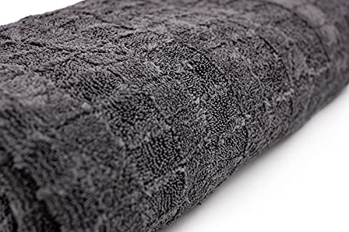The Rag Company - The Gauntlet Drying Towel - 70/30 Blend Korean Microfiber, Designed to Dry Vehicles Faster Without Scratching Paint or Glass, 900gsm, 30in x 36in, Ice Grey/Grey, Pack of 1