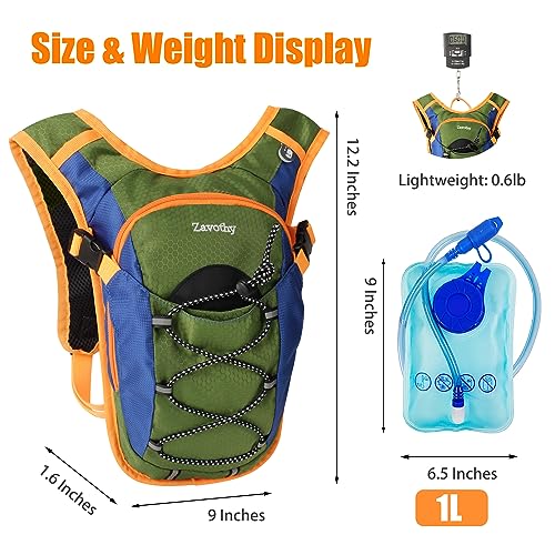 Zavothy Lightweight Mini Hydration Backpack with 1L Water Bladder Water Backpack Hydration Pack for Cycling Running Biking Small Hiking Backpack Green