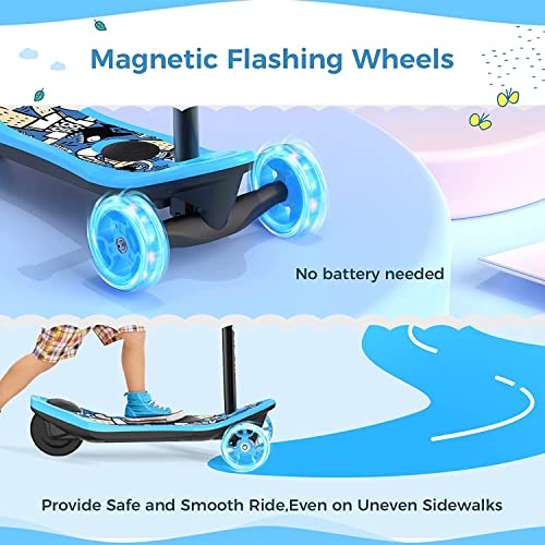 isinwheel Mini Pro Electric Scooter for Kids Ages 3-12, 3-Wheel Electric Scooter for Boys/Girls, Electric Kick Scooter for Kids with Long Battery Life, Flashing LED Wheels, 3 Adjustable Height
