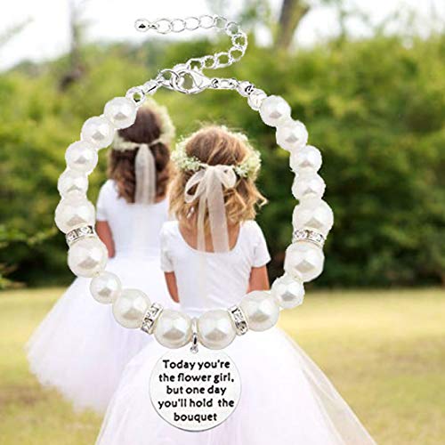 bobauna Today You're The Flower Imitation Pearl Bead Chain Bracelet Wedding Gift For Flower (flower bracelet)