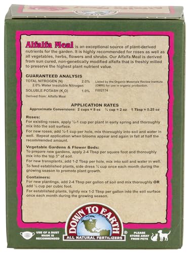 Down to Earth Organic Alfalfa Meal Fertilizer Mix 2-0-1, 0.5 lb