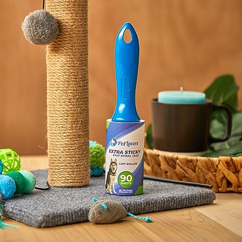 PetLovers EzRoll Reusable Lint Roller - Sticky for Life & Multi-Purpose Pet Hair, Dust, & Lint Remover for Clothing, Upholstery, & Cars - Sustainable, Washable & Efficient