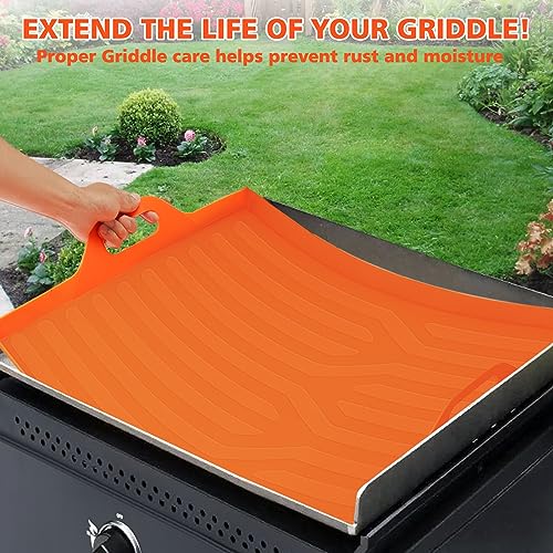MOFEEZ Griddle Silicone Mat Cover for Blackstone 17 inch Griddle, Heavy Duty Food Grade Silicone Mat with Handles on Both Sides, Protects Griddle from Rodents, Debris, and Rust (Patent Protection)