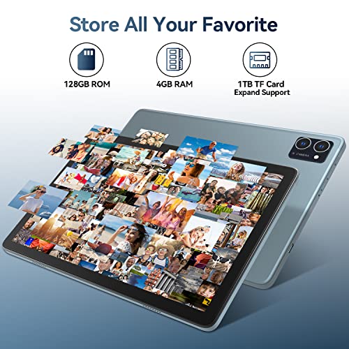 Tablet 2024 Newest Android Tablet 10 inch, Octa-Core 5G WiFi Tablet with Keyboard, 128GB + 8GB + 1TB Expandable Storage, Large Touch-Screen Tablet, 13MP Dual Camera/Bluetooth/GPS/HD Display/Mouse/Case