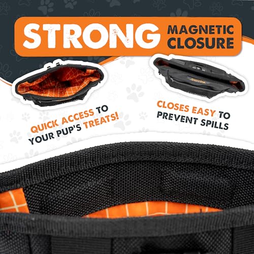 Mighty Paw Dog Treat Pouch | No Spill Magenetic Clasp - Hands-Free Pouches for Training - Pets Training Treat Pouches for Dog Walks - Pet Bags Pouch - Built in Poop Bag Holder