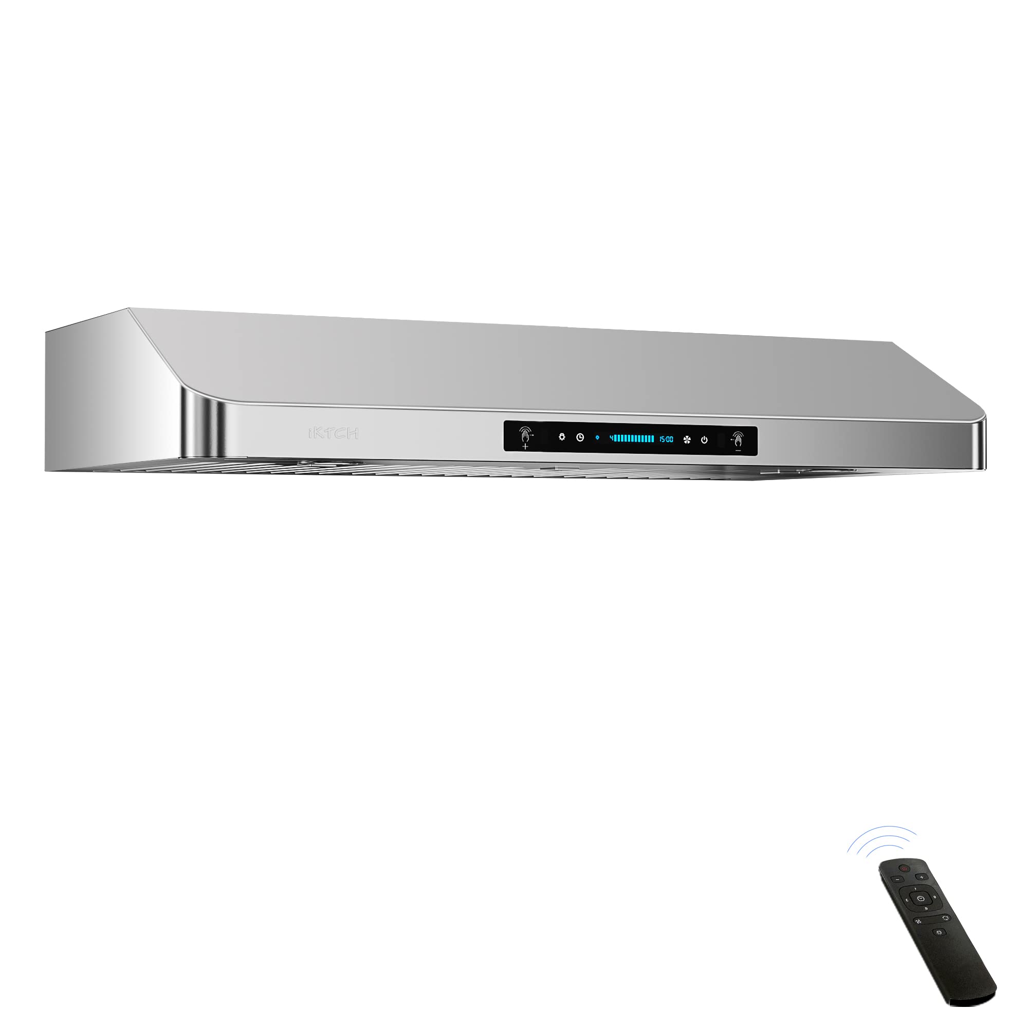IKTCH 42 Inch Under Cabinet Range Hood with 900-CFM, 4 Speed Gesture Sensing&Touch Control Panel, Stainless Steel Kitchen Vent with 3 Pcs Baffle Filters(IKC01-42)
