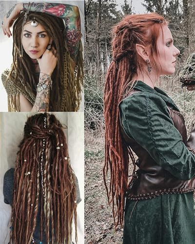 24 Inch Dreadlock Extensions 0.6 cm Width 20 Strands-Natural Black,Soft Hippie SE Dreads Synthetic Loc Extensions for Women and Men(24"-2 Packs,1B)