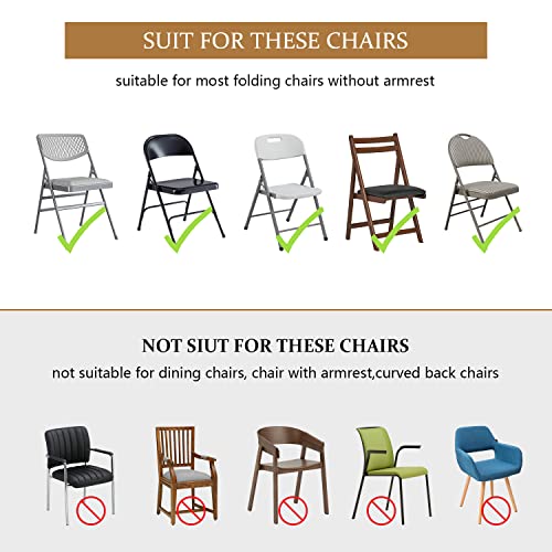 ManMengJi Spandex Folding Chair Covers, Folding Chair Covers 12 PCS Light Yellow, Universal Fitted Banquet Chair Slipcovers for Wedding Party Event