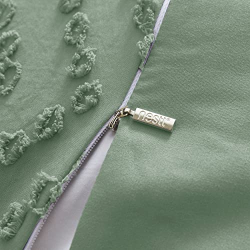 Boho Duvet Cover Queen - Boho Bedding Sets & Collections, Textured Queen Duvet Cover Set, 3 Piece Tufted White Duvet Cover with Zipper Closure, 1 Queen Size Duvet Cover 90x90 Inches and 2 Pillow Shams
