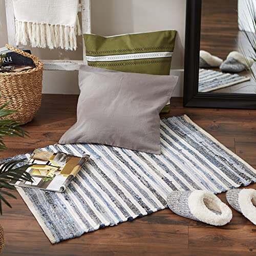 DII Chindi Home Collection Handwoven Multicolor Area Rag Rug, 3' Round with Fringe, Multi-Color