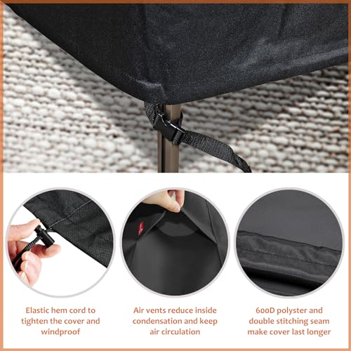 SheeChung Rectangular Fire Pit Cover Fits 40-44 Inch Fire Table-Waterproof Anti-UV 600D Heavy Duty Outdoor Cover for Patio Table Furniture Gas Firepit Deck Box Protector/Storage Cover(44"x28"x25")