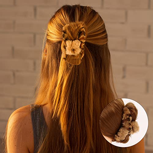 SEVEN LUCKY LIGHT Bow Claw Clip 4 Pcs Hair Bows for Women Satin Silk Fabric Large Claw Clips for Thick Hair