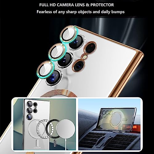 XLHLKP Case for Samsung Galaxy S23 Ultra 5G, Designed for Samsung S23 Ultra Phone Case,for Samsung S23 Ultra Phone Cover with Anti-Scratch,Phone Protection-Gold