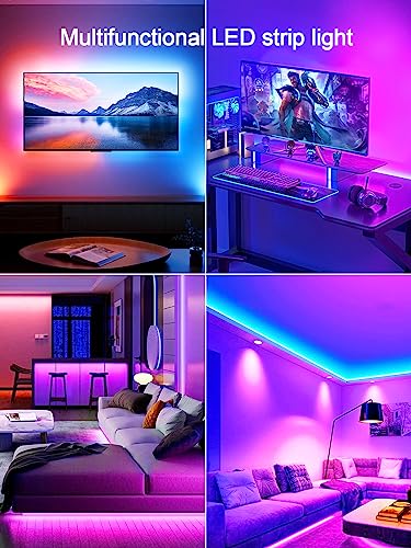 GIPOYENT TV Light Strip, Music Sync LED TV Backlights, for 32-50 Inch TV, LED TV Light with Bluetooth Function - RGB Color Changing Light Strip for Home Theater (9.8ft)