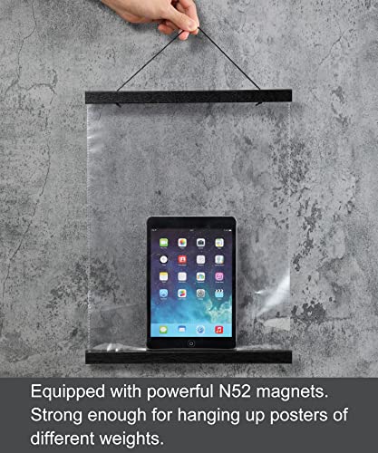FALAMON Magnetic Poster Hanger Frame, 24x36 24x18 24x28 24x30 Solid Wood Magnetic Frame for Posters, Prints, Photos, Pictures, Maps, Scrolls, and Canvas Artwork (Grey, 24")