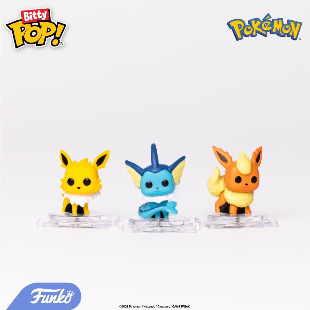 Funko Pop! Bitty: Pokemon - Charmander, Jolteon, Lapras, and Rattata - 0.9 Inch (2.2 Cm) Collectable - Stackable Display Shelf Included - Gift Idea - Party Bags Stocking