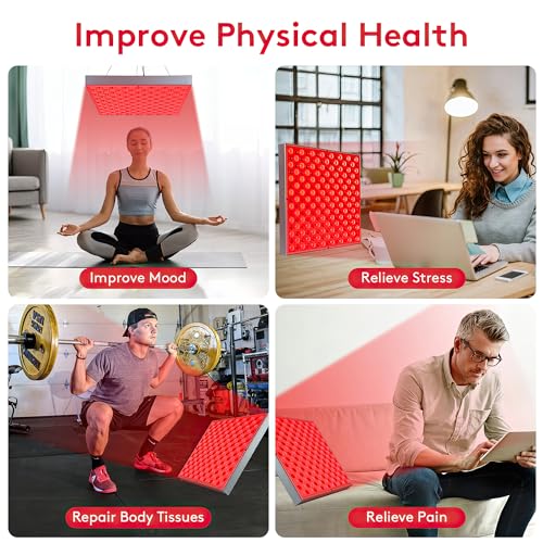 Red Light Lamp, CLMTAS 45W Panel with 660nm & 850nm Near-Infrared Light Combo, for Body, Festival Gift