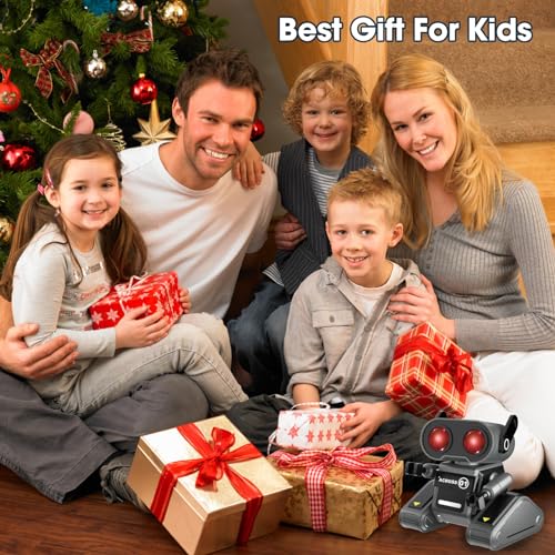 OYMMENEY Robot Toys, Rechargeable Remote Control Robot Toys, Kids RC Robots with LED Eyes, Flexible Head & Arms, Dance Moves and Music, Toys for 3 4 5 6 7 8 Year Old Boys Girls Birthday Gift