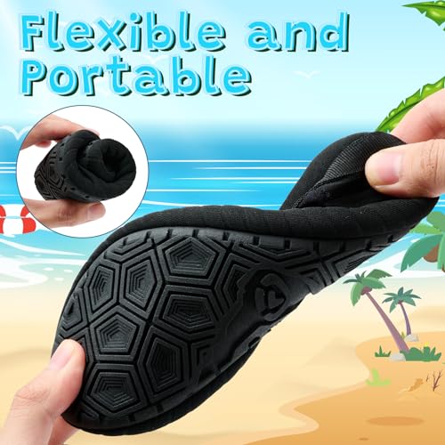 VIFUUR Kids Water Shoes Girls Boys Quick Dry Aqua Socks for Beach Swim Outdoor Sports Green Dinosaur-24/25