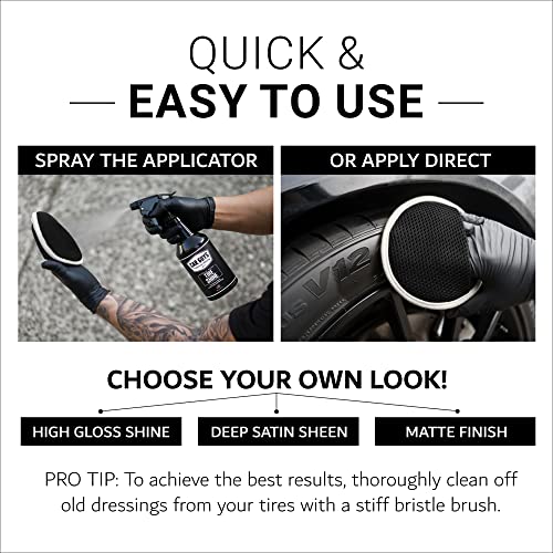 CAR GUYS Tire Shine Spray | The Perfect Shine | Durable and User Friendly Tire Dressing | Long Lasting UV Protection | 18 Oz Kit with Applicator Pad