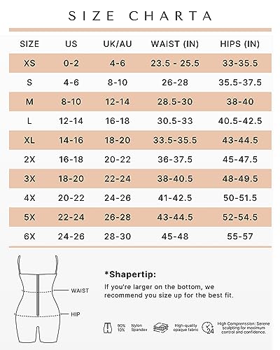 SHAPELLX Full Body Shaper for Women Tummy Control Shapewear Butt Lifter Fajas Colombianas Moldeadoras Shapewear Bodysuit S