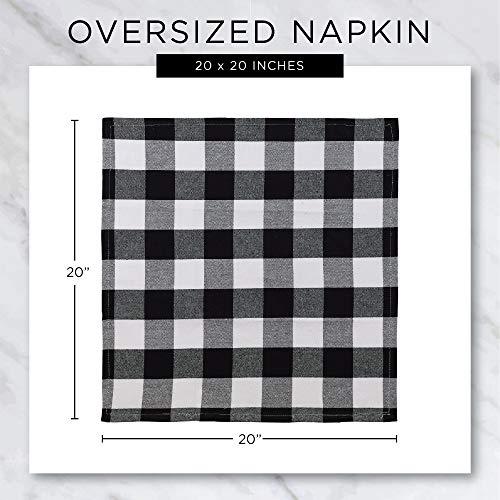DII Cotton Plaid Napkin Set Machine Washable, 20x20, Butcher Block, 6 Count