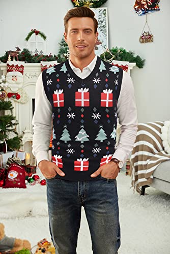 COOFANDY Men's V-Neck Casual Slim Fit Knitwear Sleeveless Pullover Sweater Vest