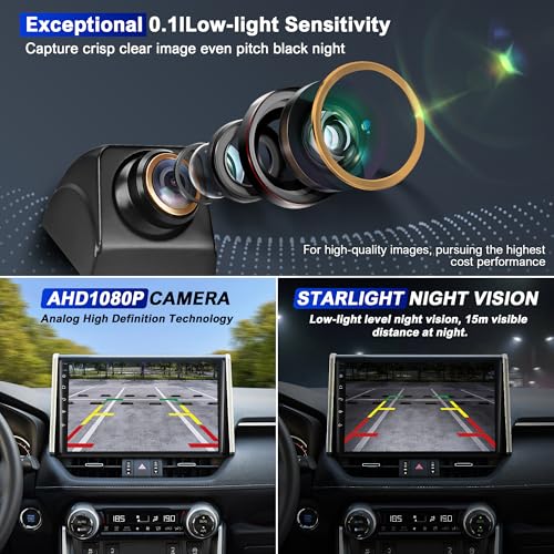 Back up Camera for Cars, Backup Camera,1080P HD Reverse Camera de reversa de auto/Front Camera for car Truck Rear view/170 Degrees Viewing Angle(Black)