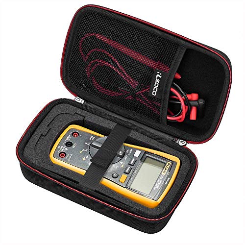 RLSOCO Carrying case for Fluke 117/115/116/114/113/177/178/179/233 Digital Multimeter and Fits for Fluke 101/106/107/ F15B+F17B+F18B+ and More (with DIY Foam) (Red Zip