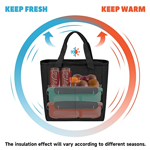 FITHOME Small Insulated Lunch Bags for Women, Leakproof Lunch Box for Women and Men, Reusable Thermal Lunch Tote Cooler, Adults Fashion Lunch Bags for Work/Picnic/Travel