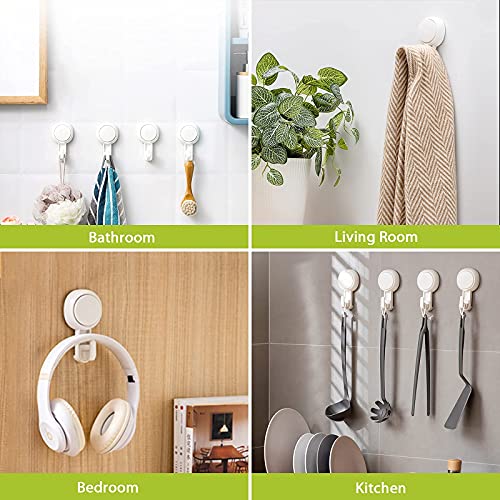 Elegear Heavy Duty Shower Hooks (2-Pack) - Waterproof, Reusable Vacuum Suction Hooks for Bathroom, Kitchen