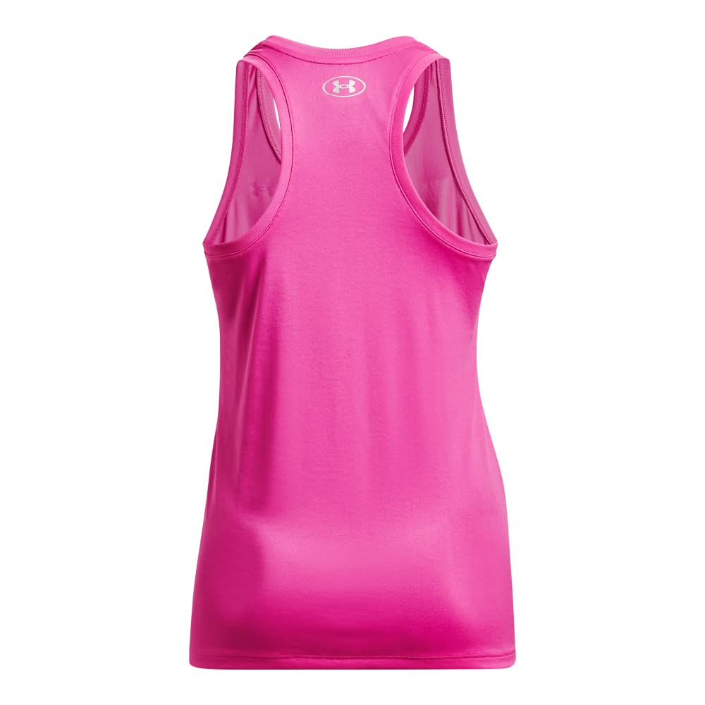 Under Armour Women's Tech Solid Tank Top, (652) Rebel Pink / / Metallic Silver, Small