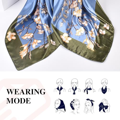 EIysee 35 Inches Silk Head Scarf-Satin Hair Scarves Silk Bandana Scarf Headscarf Silk for Women's Fashion Scarves (Paisley - Red)