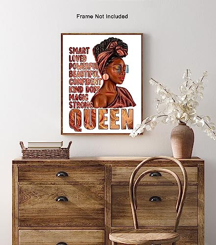 Poster Master Dictionary Art Poster - Breast Cancer Awareness Print - African American Art - Afro Girl Art - Gift for Him & Her - Floral Decor for Living Room or Girl's Room, 18x24 Unframed Wall Art