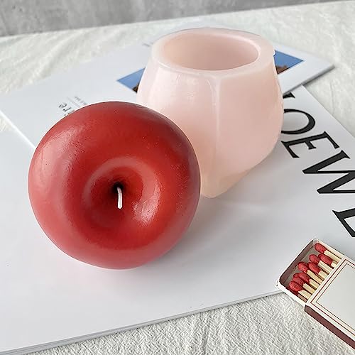 Midnadiy 3D Apple Silicone Mold - Christmas Candle Molds for Candle Making, Large Epoxy Resin Molds for DIY Handmade Soaps, Mousse Cake, Plaster Concrete Crafts & Christmas Home Decorations