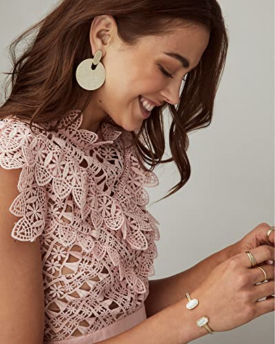 Kendra Scott Elton Cuff Bracelet for Women, Fashion Jewelry, Rhodium-Plated, Dichroic Glass