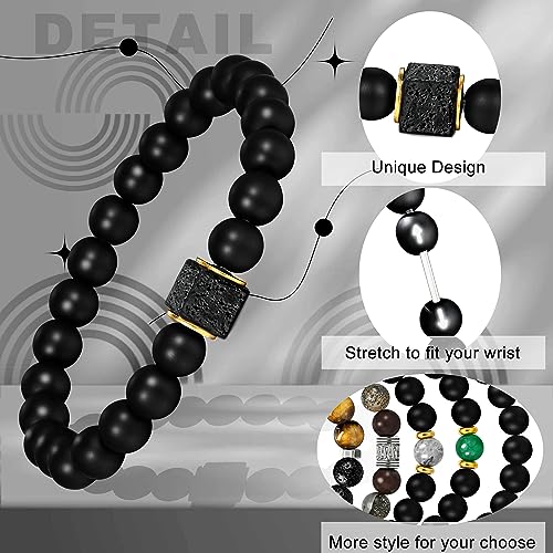 Inspirational Gifts for Him Mens Beaded Bracelets Jewelry Men Bracelet Inspirational Gifts for Boyfriend Dad Beads Birthday Christmas Jewelry