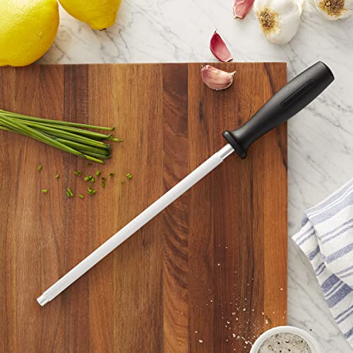 HENCKELS Sharpening Steel, 9-inch Fine Edge Honing Rod for Knife Sharpening and Blade Maintenance – Stainless Steel Knife Sharpener for Kitchen, BBQ Tools, Chef Knives & Outdoor Cooking