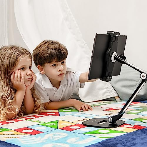 iRing Smart Mount, Tablet Mount & Cell Phone Holder Stand (Long Arm/Stand Base (Black))
