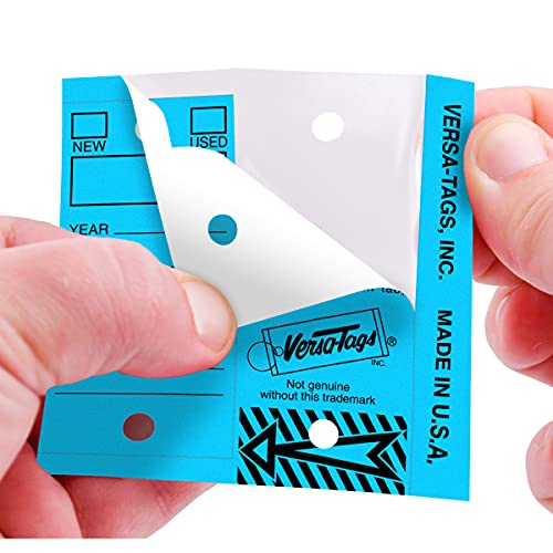 Blue 2 Pack - Genuine Versa-Tag Key Tags (2 Boxes of 250 Tags per Box with Metal Rings - 500 Total)