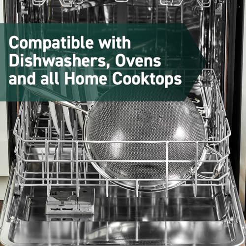 HexClad Hybrid Nonstick 10-Inch Wok, Stay-Cool Handle, Dishwasher-Friendly, Oven-Safe Up to 900°F, Induction Ready, Compatible with All Cooktops