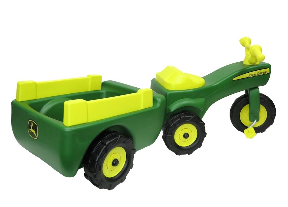 TOMY John Deere Pedal Tricycle and Wagon Set - John Deere Ride On Tractor for Kids - Officially Licensed John Deere Tractor Toys - 18 Months and Up, Green