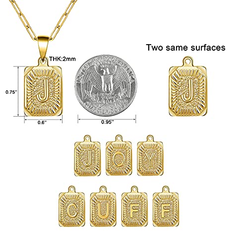 JoycuFF Neclaceses for Women Paperclip Gold Planted Stainless Steel Chain Pendant Necklace Jewelry Gifts for Mother Daughter Sister Square Letter S