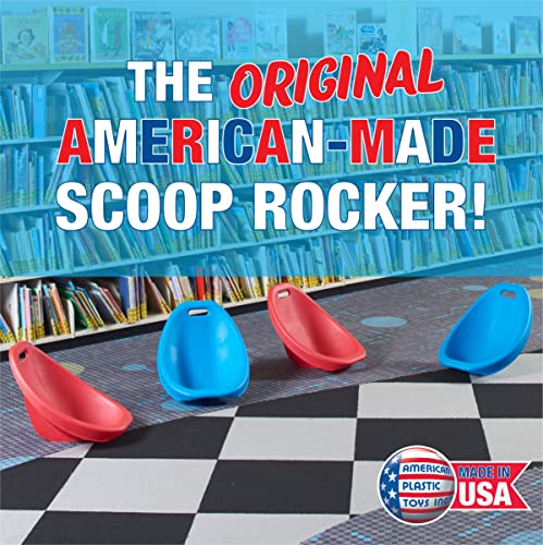 American Plastic Toys Kids Scoop Rocker Chairs for Toddlers & Kids Ages 3 and Up | 4-Pack Blue | Made in USA from Safe Plastics | Great for Indoor and Outdoor Activities