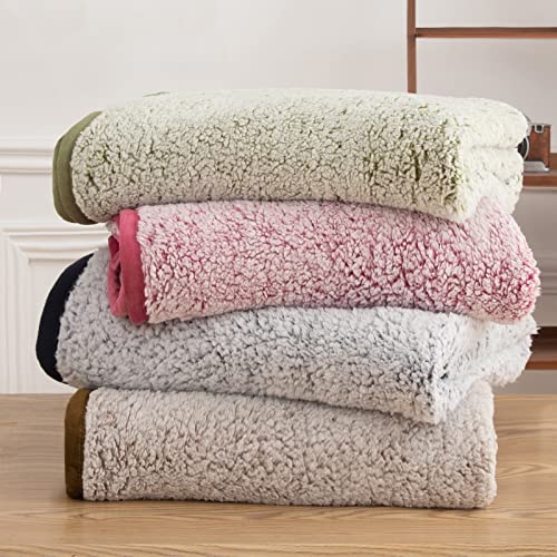 EMME Fuzzy Fleece Warm Blanket 50"x60" Throw Size Ultra Soft Warm Sherpa Blanket Microfiber Cozy Blanket for Couch Sofa Lightweight Fuzzy Thick Reversible Couch Blanket (Grey, 50"x60")