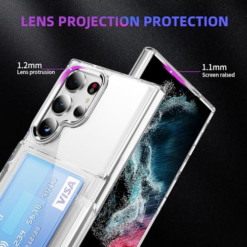 TORRTOWAY Wallet Case for Galaxy S24 Ultra Case Wallet Case with Card Holder Kickstand Card Holder Clear Soft TPU Shockproof Cover Protective Case for Samsung Galaxy S24 Ultra Phone Case (Clear)
