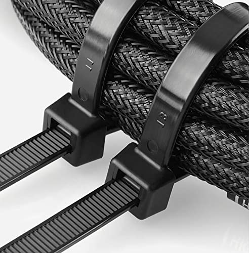 Large zip ties 18 inch black Extra long cable ties heavy duty outdoor 120 lbs thick Nylon plastic Zipties 65pcs